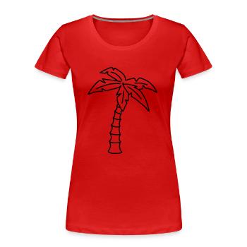 Palme Skizze - Frauen Premium Bio T-Shirt - Rot - Vorne - Mia (176cm)