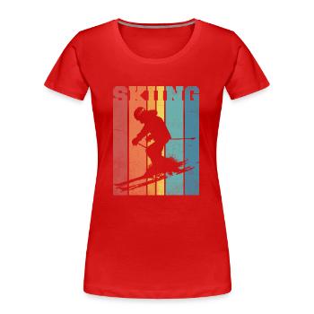 Ski palette couleurs rétro - T-shirt bio Premium Femme - rouge - Devant - Mia (176cm)