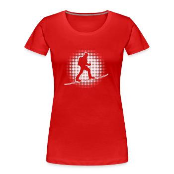 Men's Ski Mountaineering Skiing Tour Ski Touring - Women's Premium Organic T-Shirt - red - Front - Mia (176cm)