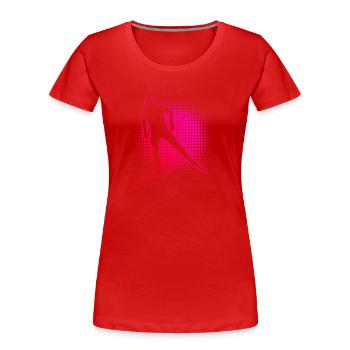 Ski de fond Ski de fond Ski de fond Patinage Ski de fond Classique - T-shirt bio Premium Femme - rouge - Devant - Mia (176cm)