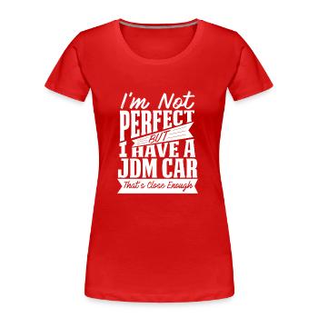 PARFAIT AVEC JDM - T-shirt bio Premium Femme - rouge - Devant - Mia (176cm)