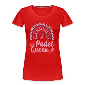 Padel Queen Leopard Rainbow for Padel Tennis Girls - Women's Premium Organic T-Shirt - red - Front - Mia (176cm)