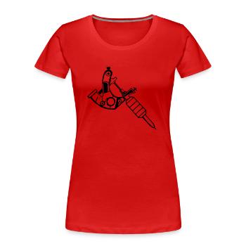Tattoo Maschine - Frauen Premium Bio T-Shirt - Rot - Vorne - Mia (176cm)