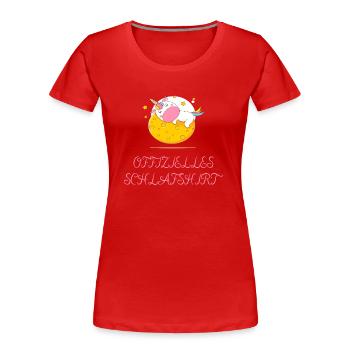 OFFIZIELLES SCHLAFSHIRT - Frauen Premium Bio T-Shirt - Rot - Vorne - Mia (176cm)