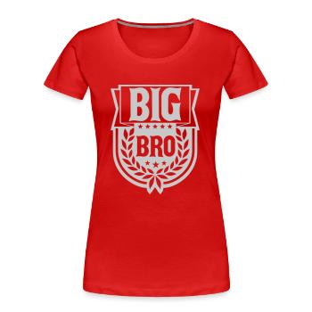 Logo Big Bro Bannière - T-shirt bio Premium Femme - rouge - Devant - Mia (176cm)