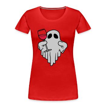 Wein trinkender Geist Comic - Frauen Premium Bio T-Shirt - Rot - Vorne - Mia (176cm)