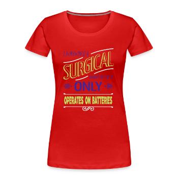 funny gift artificial awesome - Frauen Premium Bio T-Shirt - Rot - Vorne - Mia (176cm)