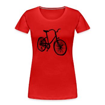 Fahrrad Gekritzel Fahrräder Radfahren Silhouette 6 - Frauen Premium Bio T-Shirt - Rot - Vorne - Mia (176cm)