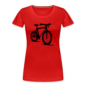 Fahrrad Gekritzel Fahrräder Radfahren Vektor 2 - Frauen Premium Bio T-Shirt - Rot - Vorne - Mia (176cm)