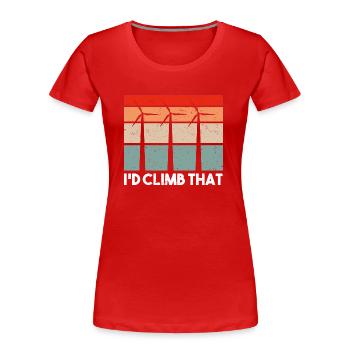Wind turbine technician wind farm wind power - Women's Premium Organic T-Shirt - red - Front - Mia (176cm)