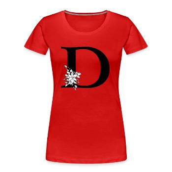 Buchstabe D - Frauen Premium Bio T-Shirt - Rot - Vorne - Mia (176cm)