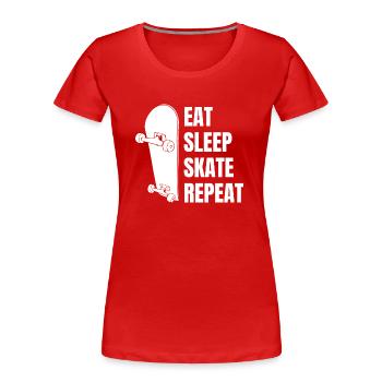 Skateboarding Skating Longboard Skateboard Skater - T-shirt bio Premium Femme - rouge - Devant - Mia (176cm)
