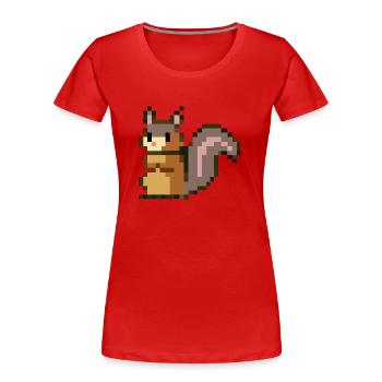 Squirrel Pixel Art Gift Idea - Women's Premium Organic T-Shirt - red - Front - Mia (176cm)