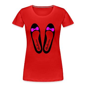 Ballerina 3 - Frauen Premium Bio T-Shirt - Rot - Vorne - Mia (176cm)
