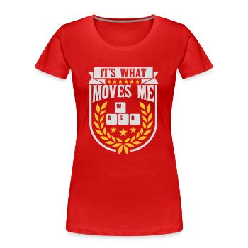 c’est ce qui m’émeut - T-shirt bio Premium Femme - rouge - Devant - Mia (176cm)