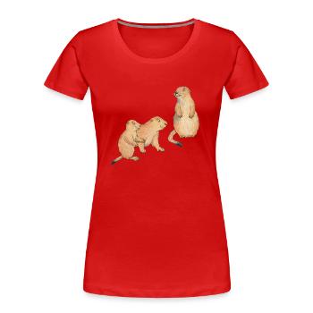 Prairie dogs - Women's Premium Organic T-Shirt - red - Front - Mia (176cm)