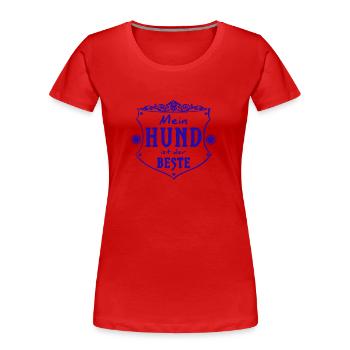 Mein Hund - Frauen Premium Bio T-Shirt - Rot - Vorne - Mia (176cm)