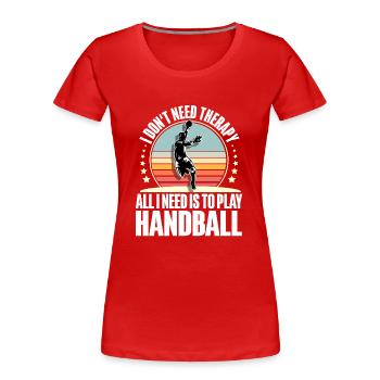 Handball Handballeur - T-shirt bio Premium Femme - rouge - Devant - Mia (176cm)