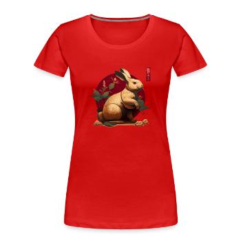 Chinese New Year 2023 Rabbit - Women's Premium Organic T-Shirt - red - Front - Mia (176cm)