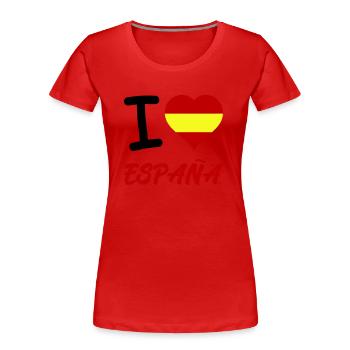 I Love Espana - Women's Premium Organic T-Shirt - red - Front - Mia (176cm)