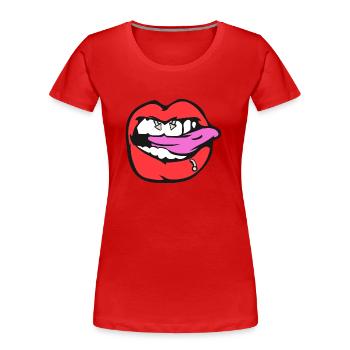 piercing au mamelon - T-shirt bio Premium Femme - rouge - Devant - Mia (176cm)