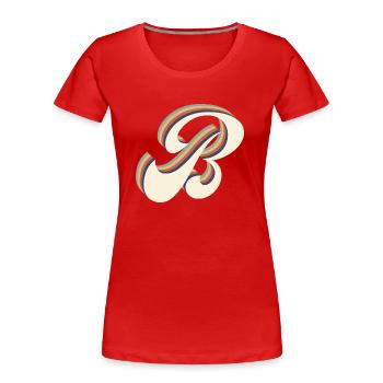 letter b - Women's Premium Organic T-Shirt - red - Front - Mia (176cm)
