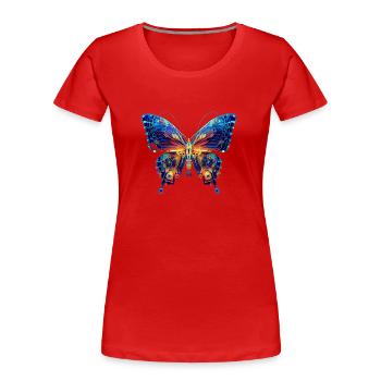 electric butterfly - Frauen Premium Bio T-Shirt - Rot - Vorne - Mia (176cm)