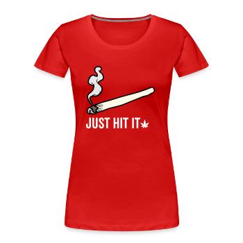 Il suffit de frapper - T-shirt bio Premium Femme - rouge - Devant - Mia (176cm)