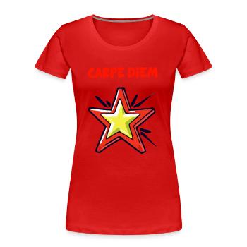NUTZE DEN TAG - Frauen Premium Bio T-Shirt - Rot - Vorne - Mia (176cm)