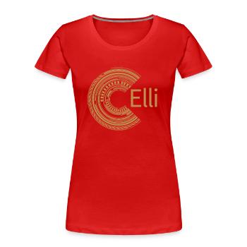Für Elli - Frauen Premium Bio T-Shirt - Rot - Vorne - Mia (176cm)
