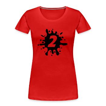 2 - Women's Premium Organic T-Shirt - red - Front - Mia (176cm)