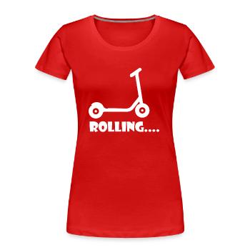 E-Scooter Roller Scooter - T-shirt bio Premium Femme - rouge - Devant - Mia (176cm)