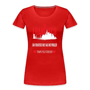 SAN FRANCISCO - Frauen Premium Bio T-Shirt - Rot - Vorne - Mia (176cm)