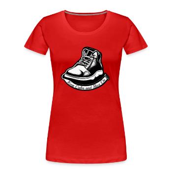 COOL SHOES - Women's Premium Organic T-Shirt - red - Front - Mia (176cm)