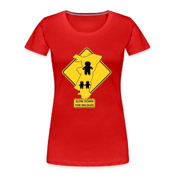 Alsace Slow Down Wildlife - T-shirt bio Premium Femme - rouge - Devant - Mia (176cm)