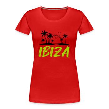 Ibiza - T-shirt bio Premium Femme - rouge - Devant - Mia (176cm)