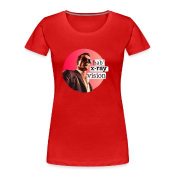 Vision aux rayons X - T-shirt bio Premium Femme - rouge - Devant - Mia (176cm)