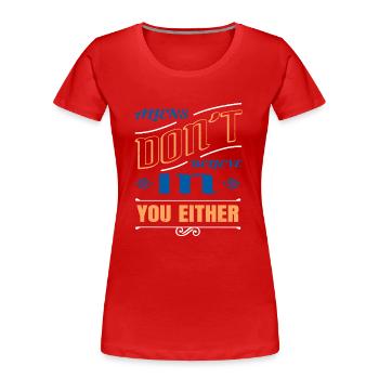 alien abduction ancient egyptian funny jokes - Frauen Premium Bio T-Shirt - Rot - Vorne - Mia (176cm)
