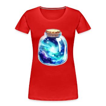 Platz in einem Glas - Frauen Premium Bio T-Shirt - Rot - Vorne - Mia (176cm)