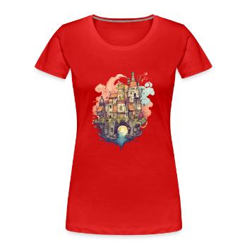 Fantasy Castle - Women's Premium Organic T-Shirt - red - Front - Mia (176cm)
