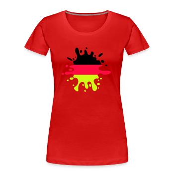 farbklecks deutschland - Frauen Premium Bio T-Shirt - Rot - Vorne - Mia (176cm)