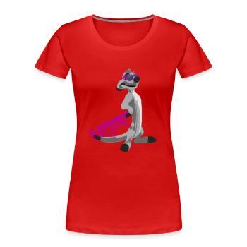 Erdmännchen NOPE - Frauen Premium Bio T-Shirt - Rot - Vorne - Mia (176cm)