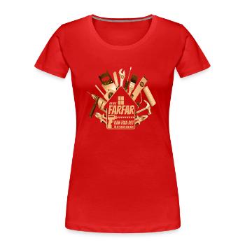 Opa, Oma, Opa, Oma, Papa, Mama, - Frauen Premium Bio T-Shirt - Rot - Vorne - Mia (176cm)