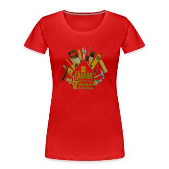 Opa, Oma, Opa, Oma, Papa, Mama, - Frauen Premium Bio T-Shirt - Rot - Vorne - Mia (176cm)