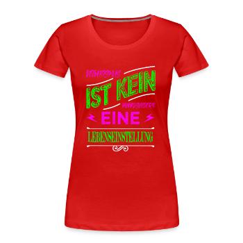 geburtstagsgeschenkidee bday veganer gesundheit - Frauen Premium Bio T-Shirt - Rot - Vorne - Mia (176cm)