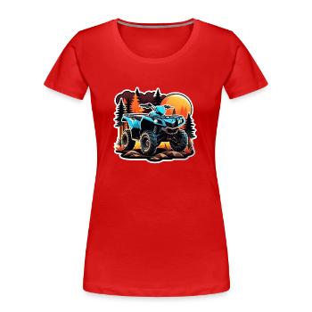 quad et tout terrain - T-shirt bio Premium Femme - rouge - Devant - Mia (176cm)