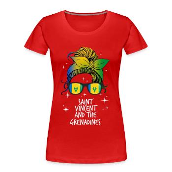 St. Vincent und die Grenadinen - Frauen Premium Bio T-Shirt - Rot - Vorne - Mia (176cm)