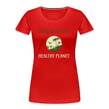 Marine Conservation - Women's Premium Organic T-Shirt - red - Front - Mia (176cm)
