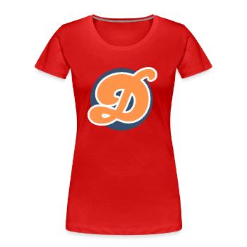 Lettre d orange sport - T-shirt bio Premium Femme - rouge - Devant - Mia (176cm)