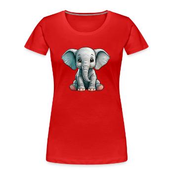 Kleiner Elefant - Frauen Premium Bio T-Shirt - Rot - Vorne - Mia (176cm)